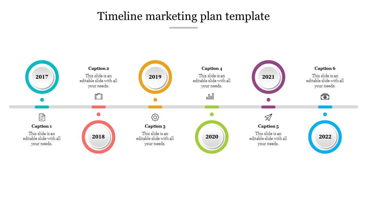 Free - Editable Timeline Marketing Plan Template Presentation